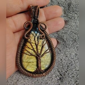 Tree of Life Labradorite Wire Wrap Pendant